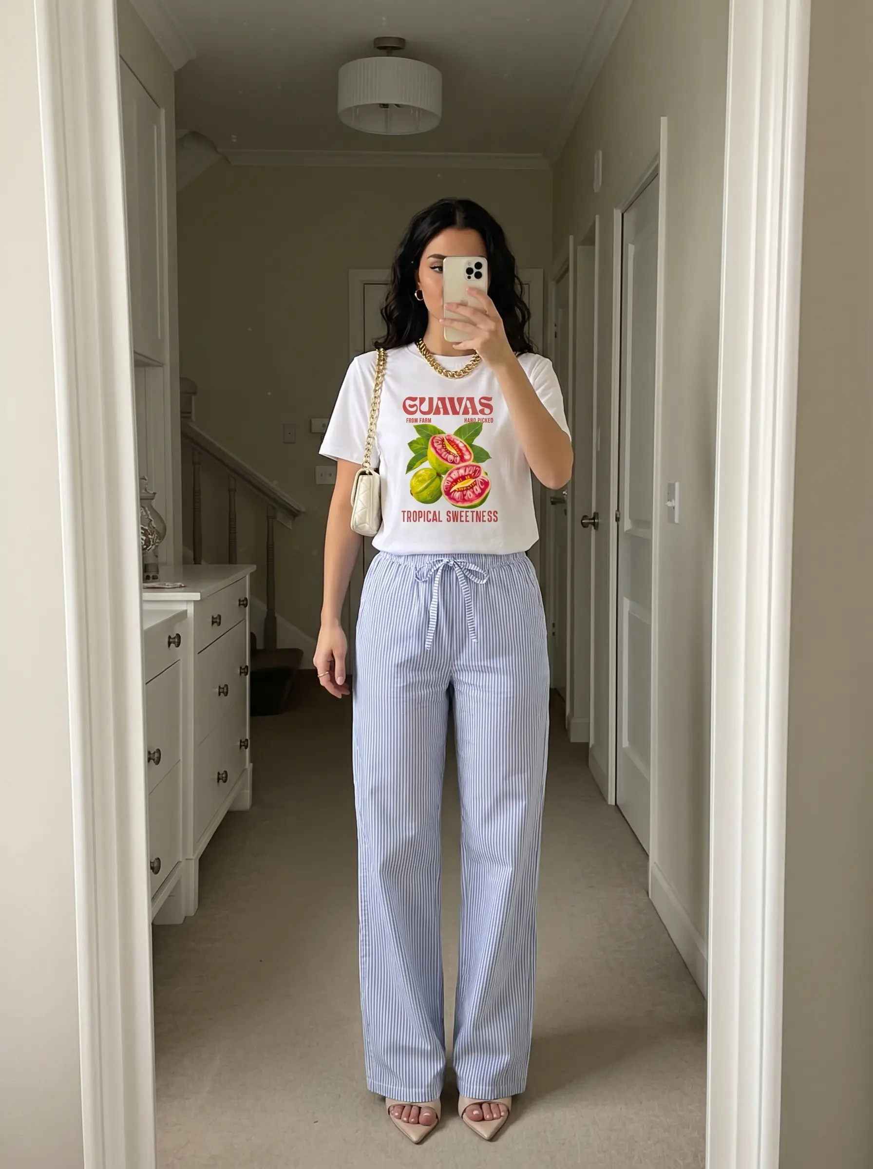 SET TSHIRT COTON OVERSIZED + PANTALON À RAYURES BLEU 2