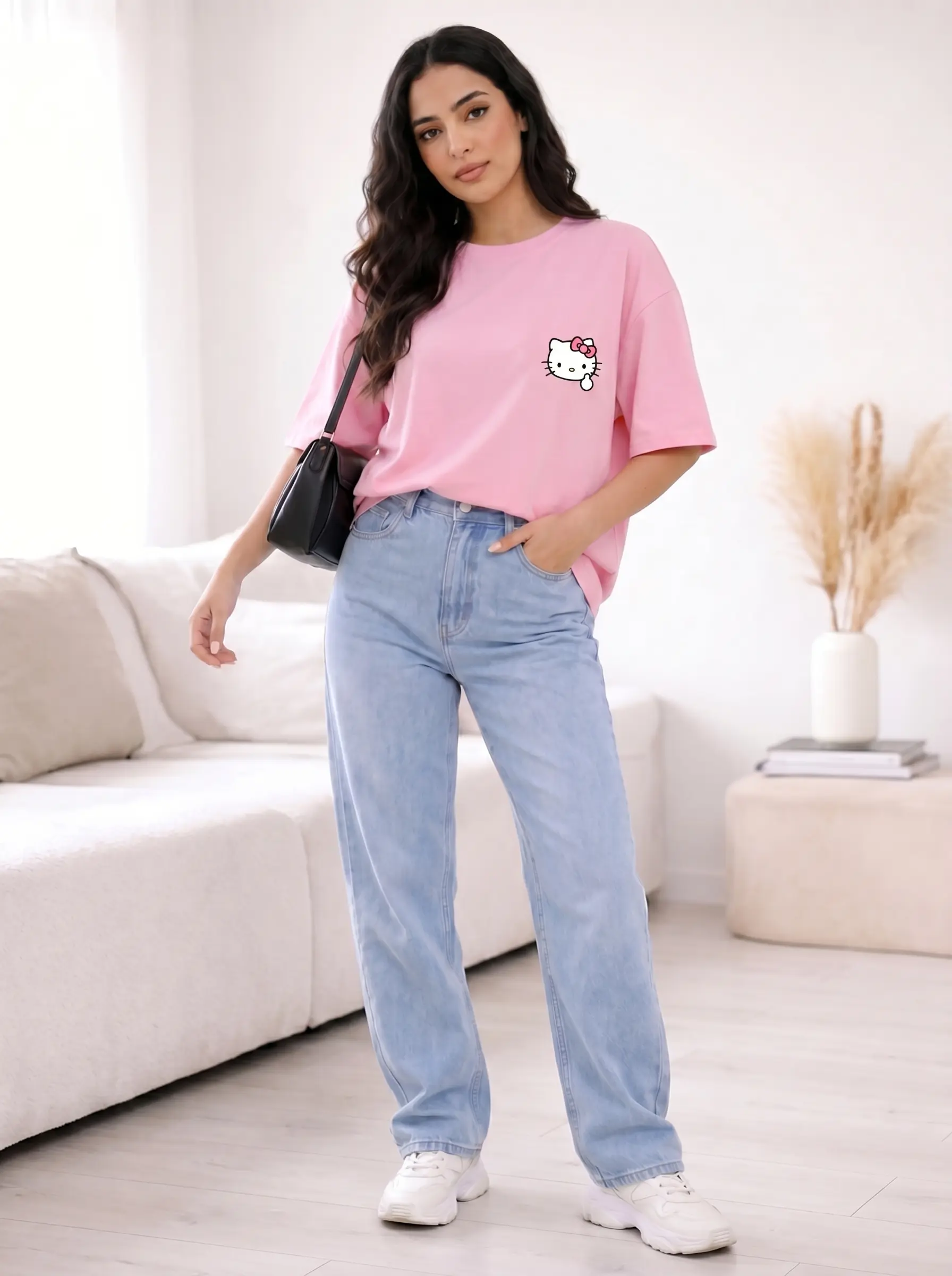T-Shirt Oversize Imprimé Hello Kitty 2