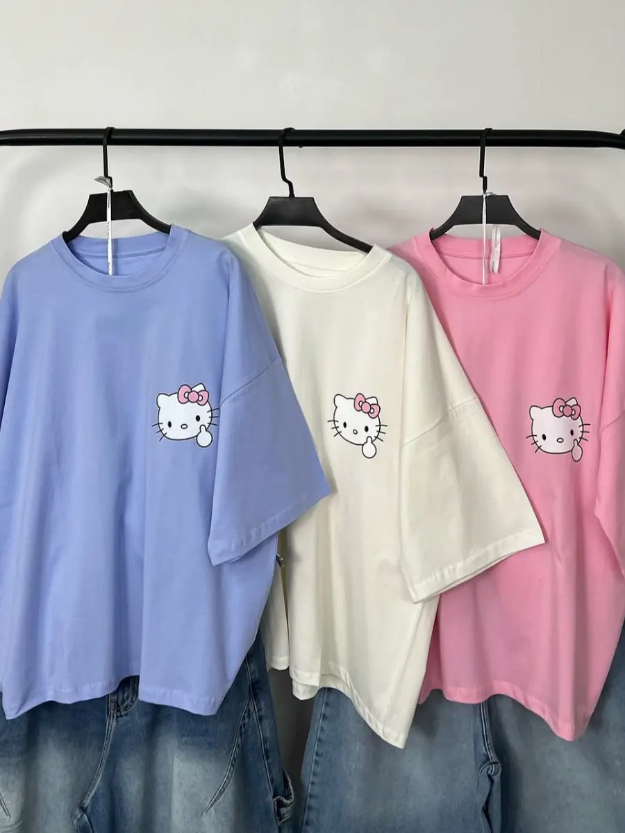 T-Shirt Oversize Imprimé Hello Kitty 3