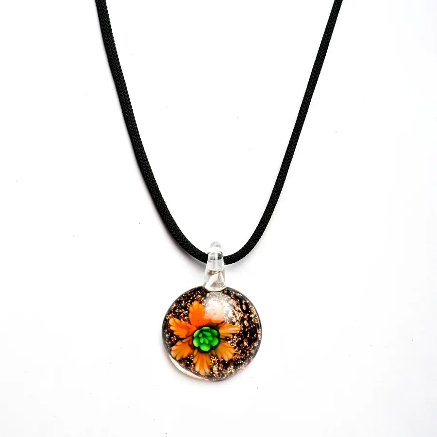 Collier Venezia cercle rouge en verre soufflé de murano