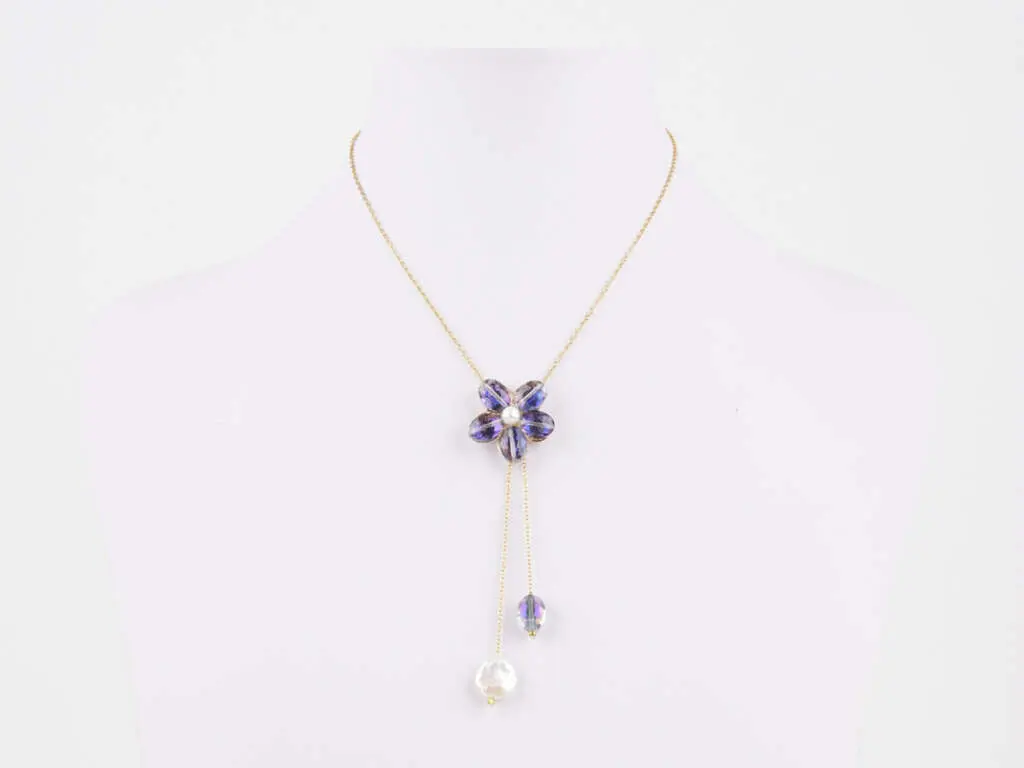 Collier FLORIA violet et perle