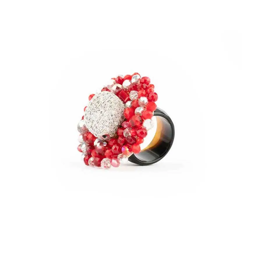 Bague SOFIA rouge argent