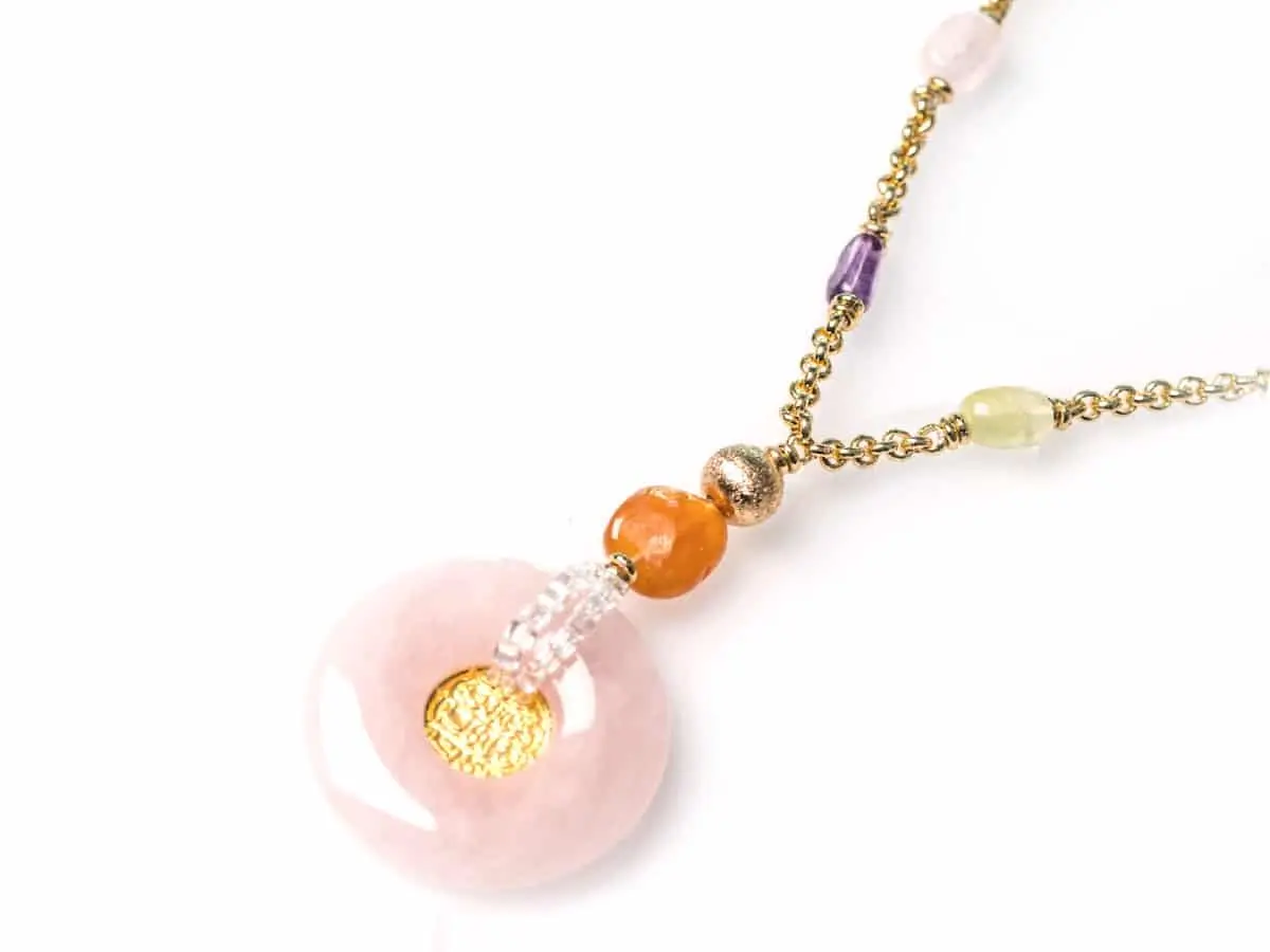 Collier, MAHBOUBA, Quartz rose