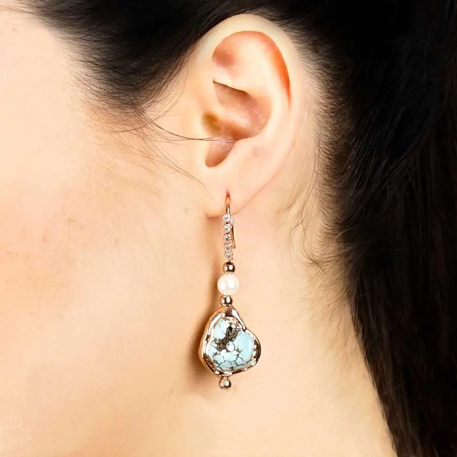 Boucles d'oreilles YARA, Turquoise