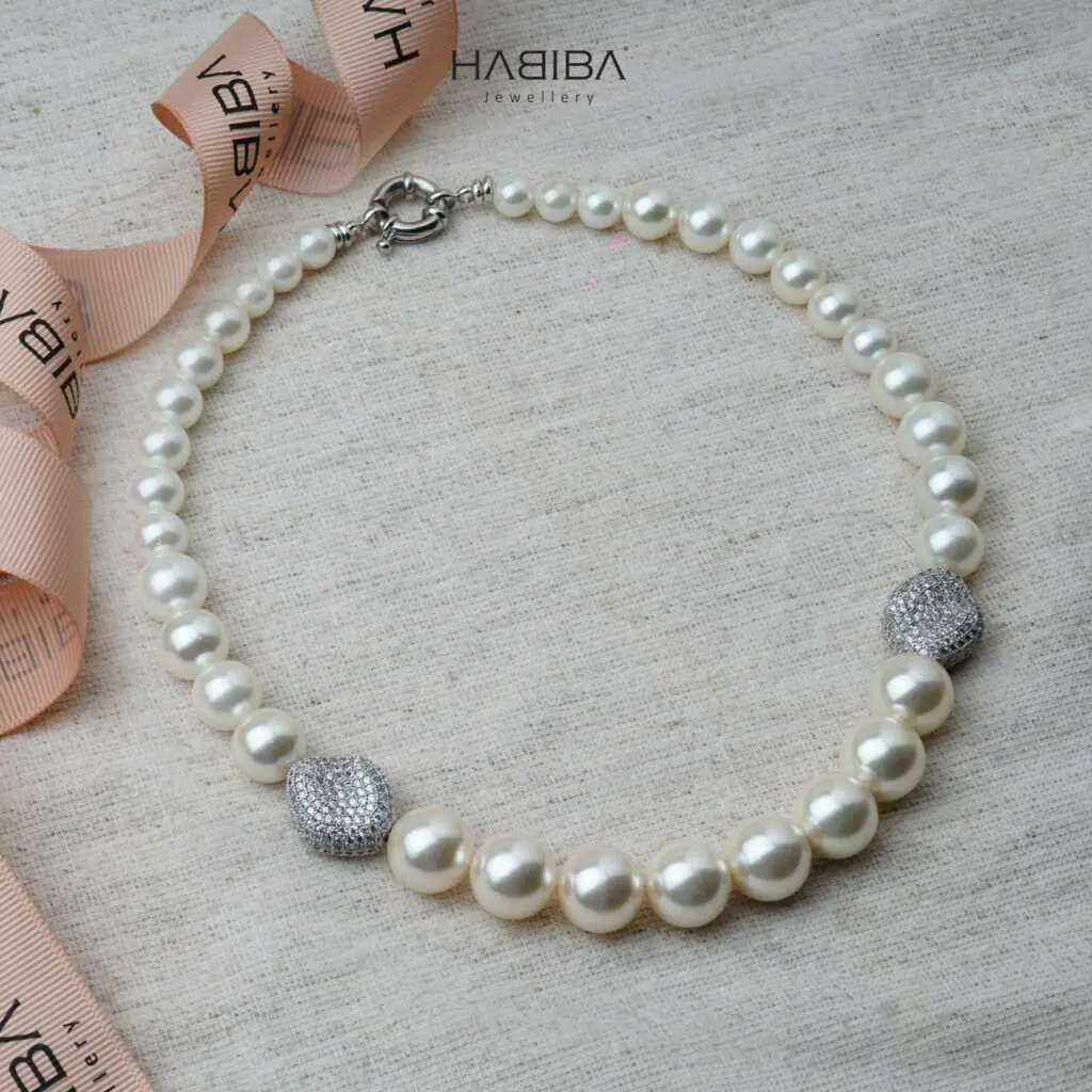 Collier en perles de culture et argent