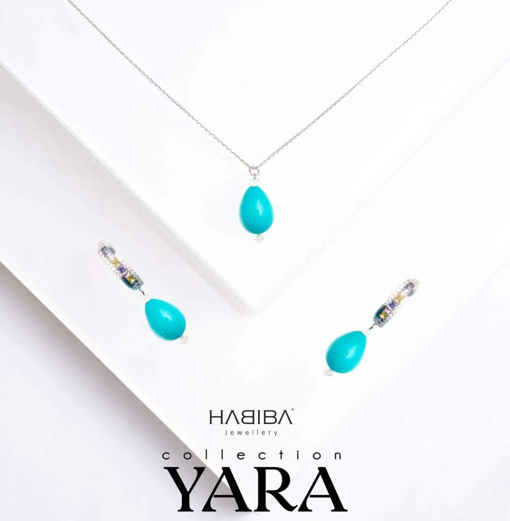 Collier et Boucles YARA – Turquoise