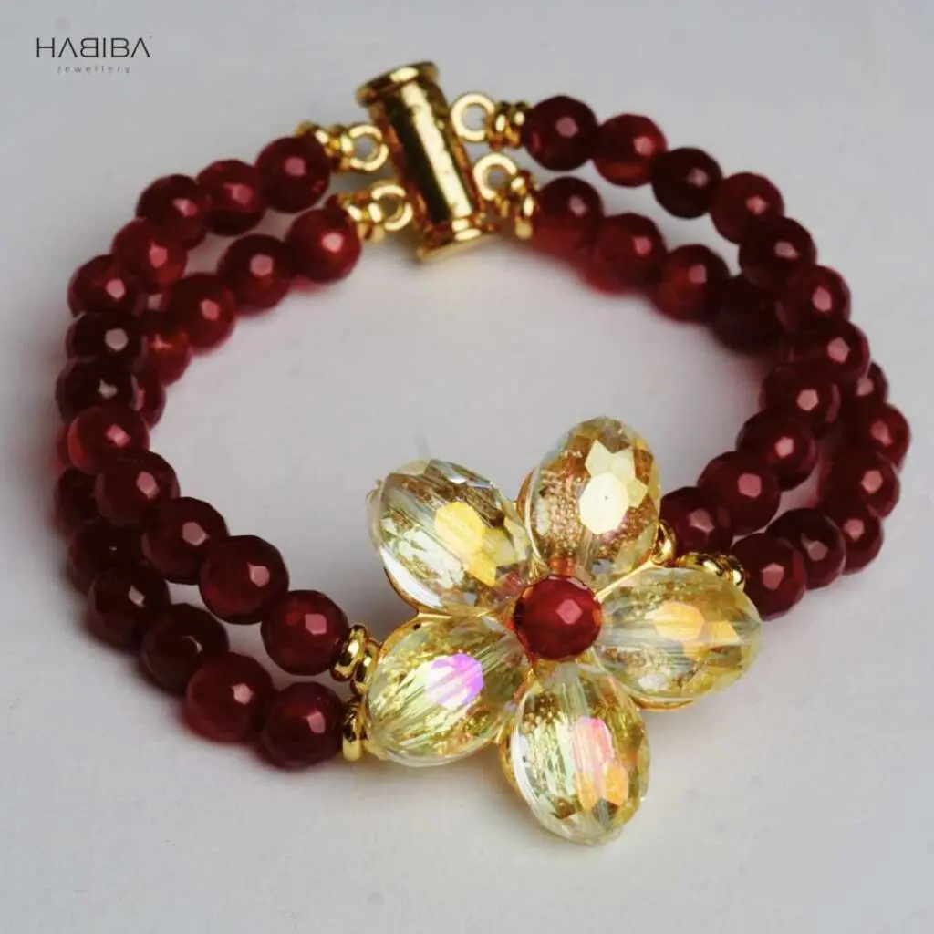 Bracelet FLORIA agate rose