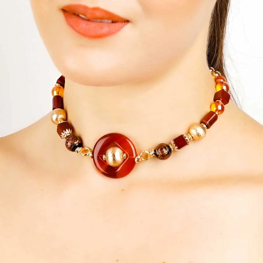 Collier YARA Cercle Marron Miel