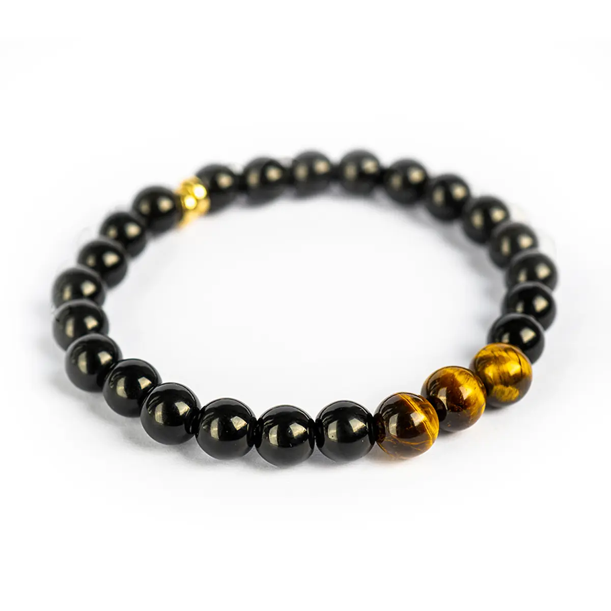 Bracelet en Onyx et Œil de tigre