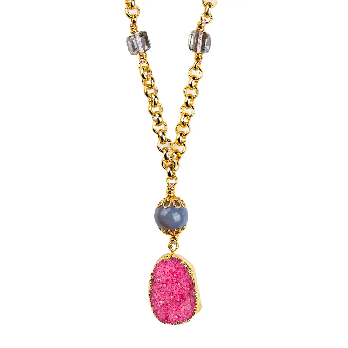 Collier AGATE rose