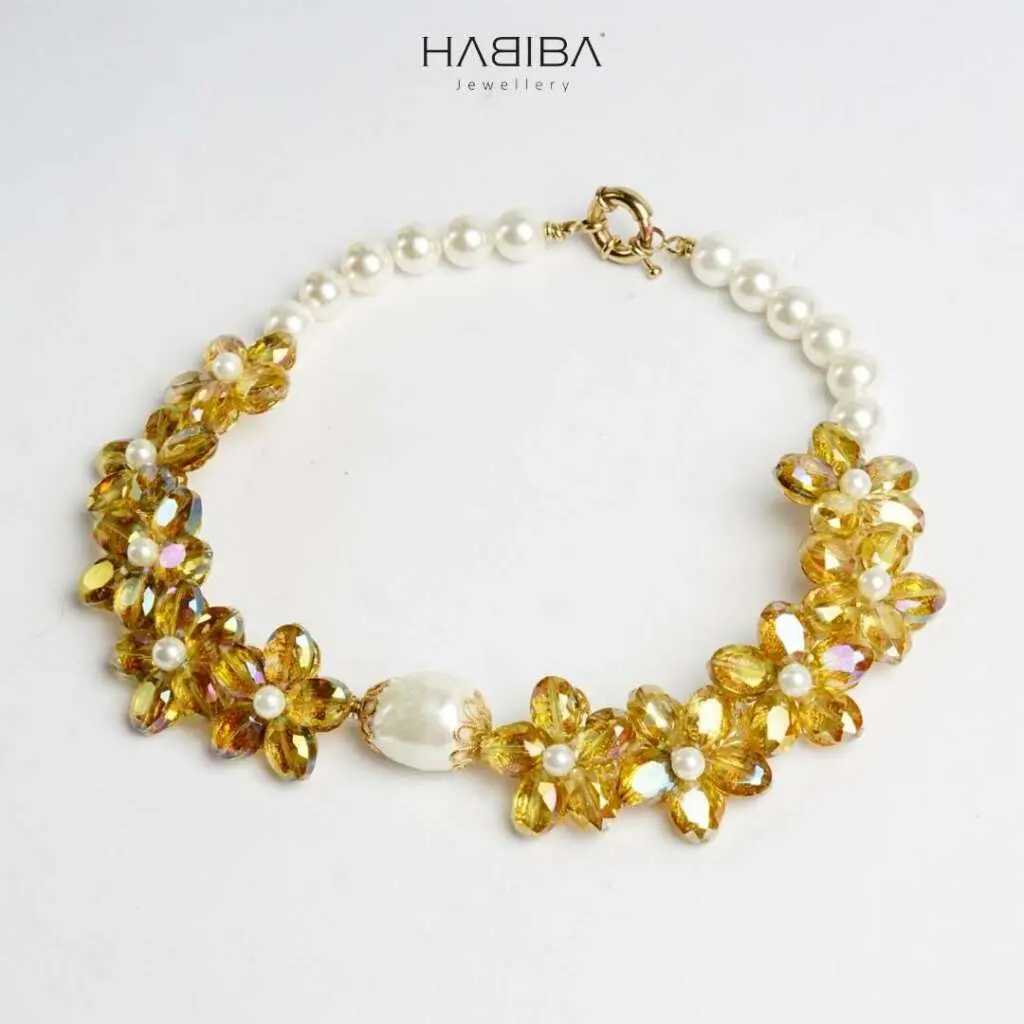 Collier HABIBA pour HABIBA miel avec nacre