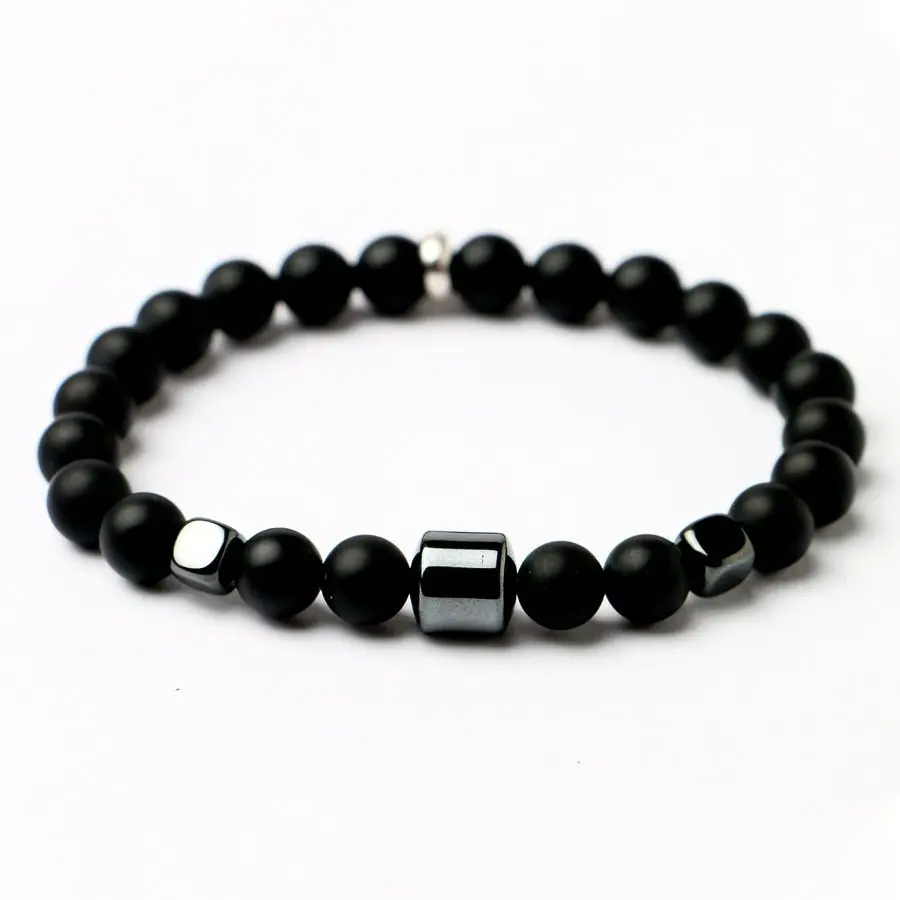 Bracelet onyx noire mate
