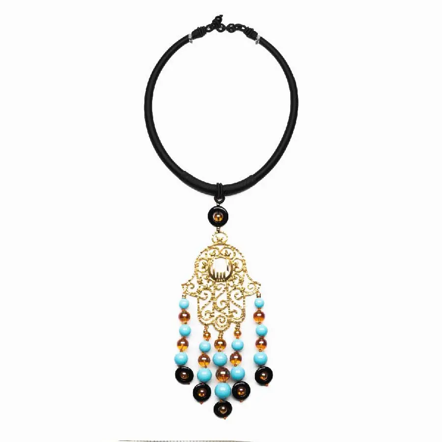 Collier KHOMSSA argent et Turquoise