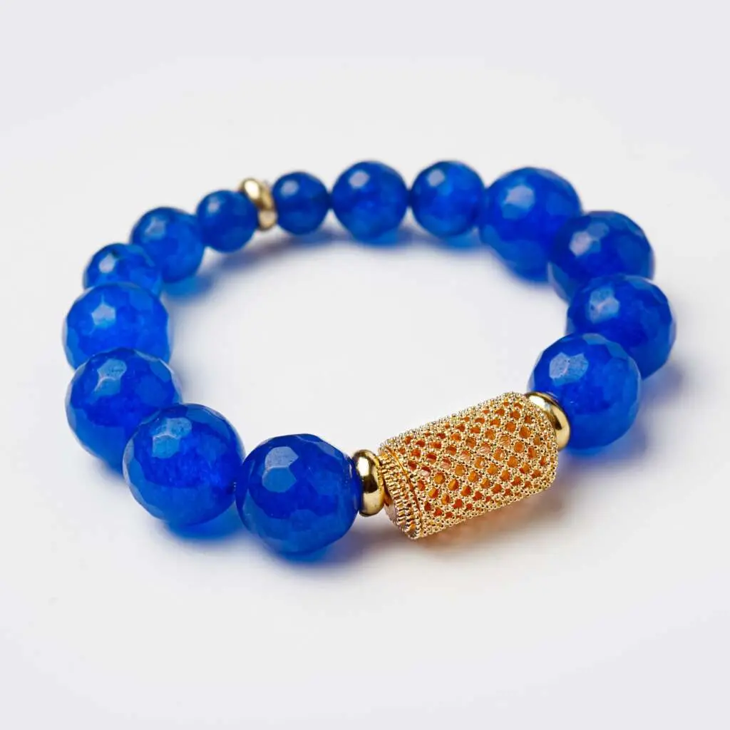 Bracelet ROMANCIA, agate bleu