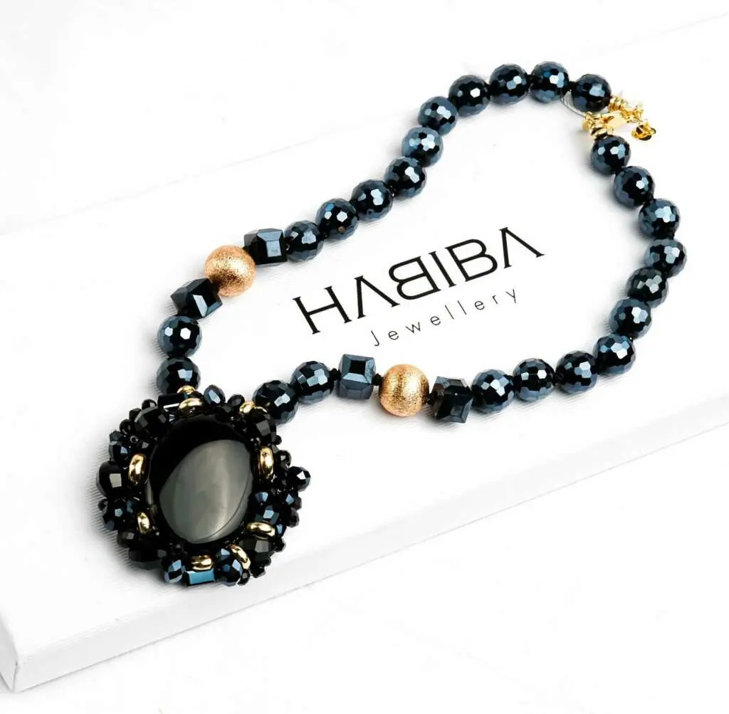 Collier DAHLIA onyx