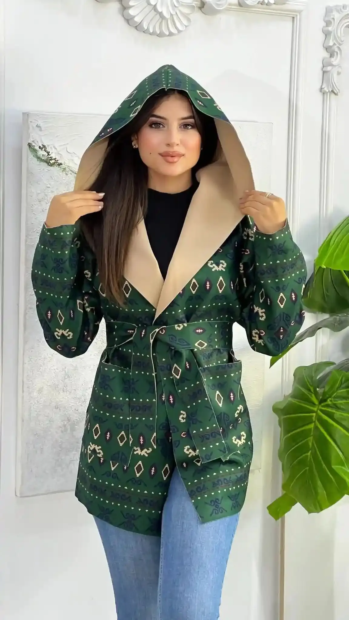 Veste à capuche ethnique