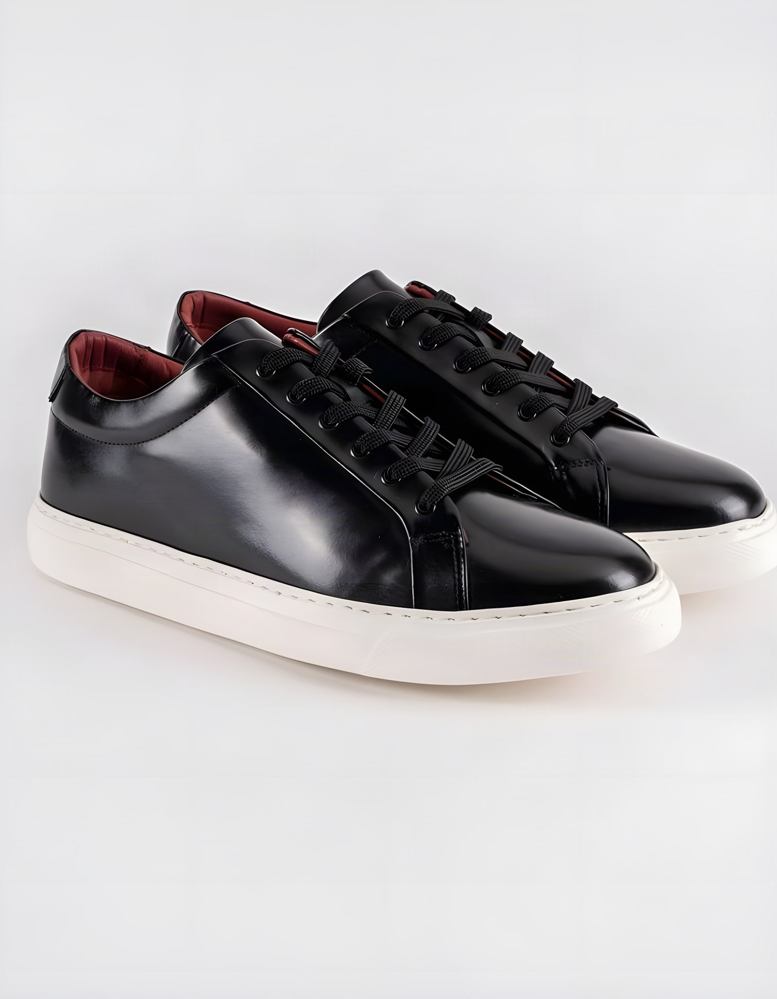 Baskets en cuir Leo – CU05 Noir Glacé