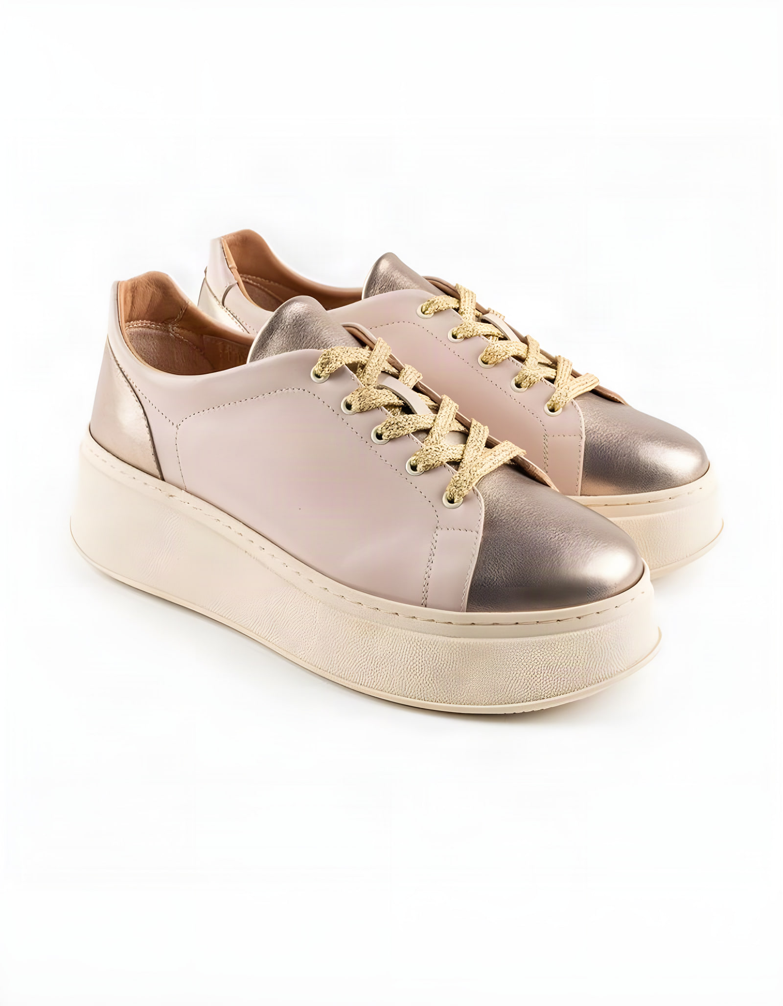 Baskets en cuir Loly01 – Laminato Oro Rose