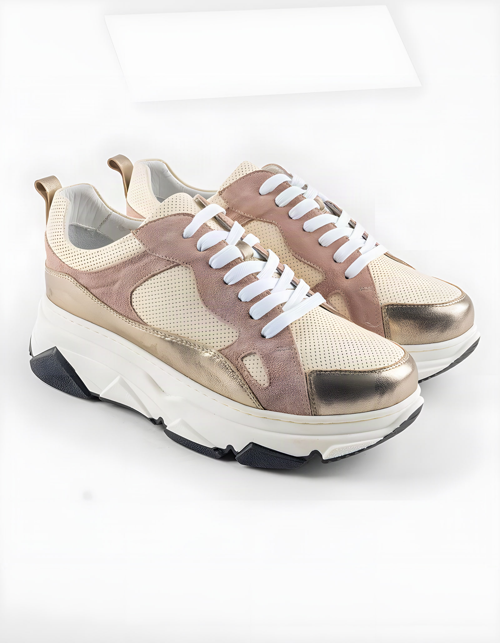 Baskets légères en cuir Lina 01 – ORO MEDIUM/ROSE