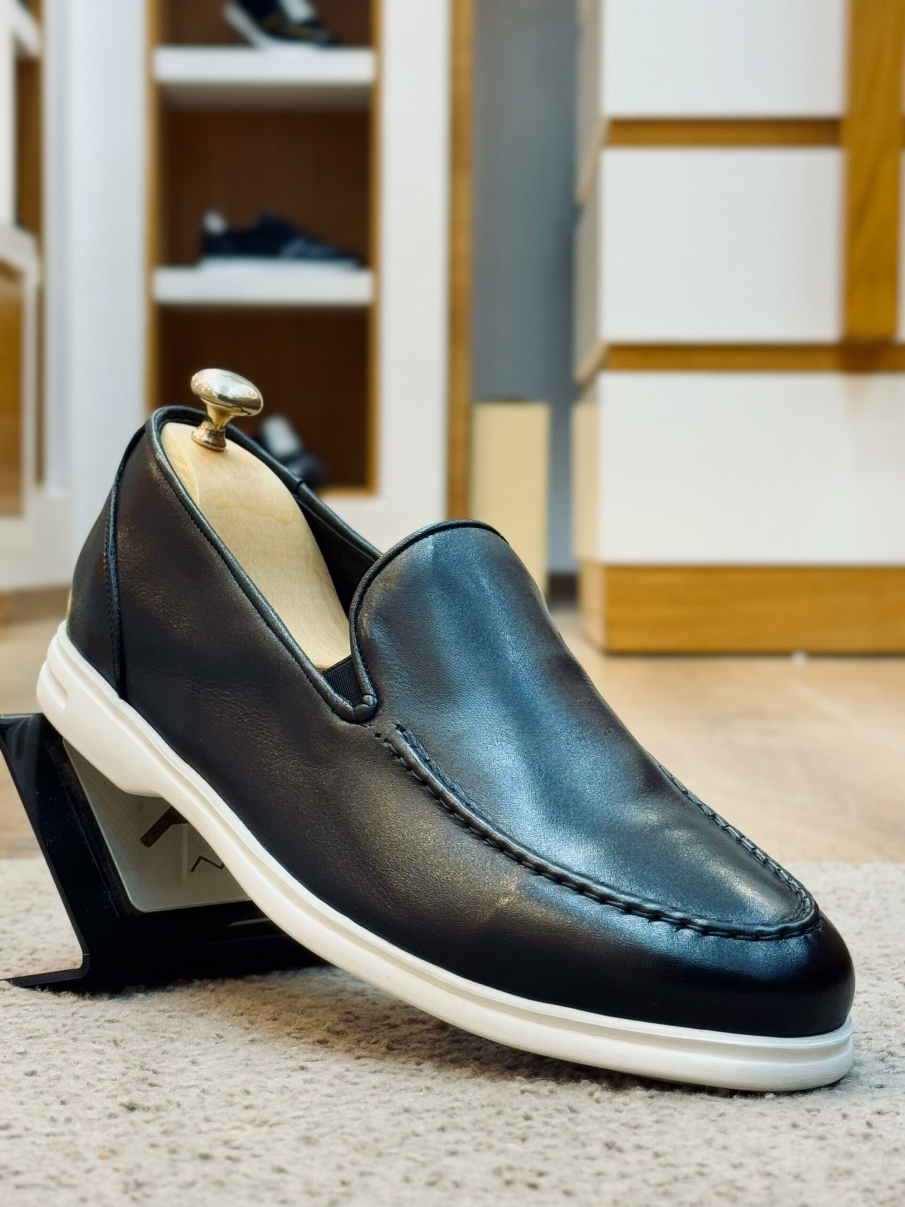 Mocassins en cuir – TE11 NOIR CRUST