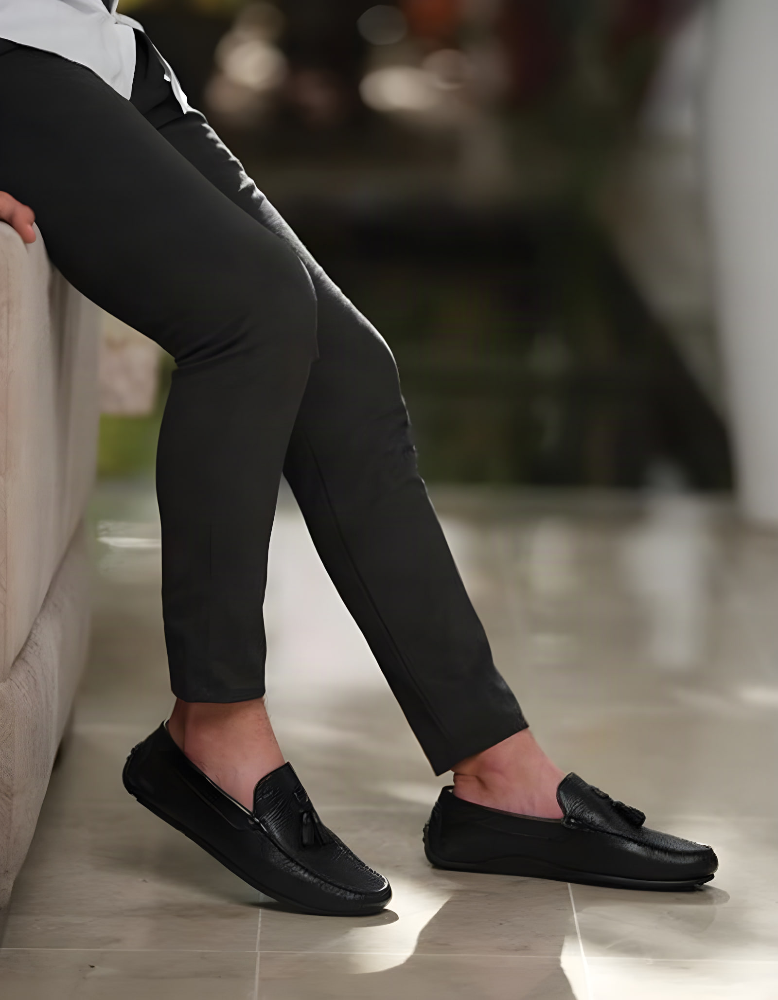Mocassins en cuir Tino – TD104 Noir