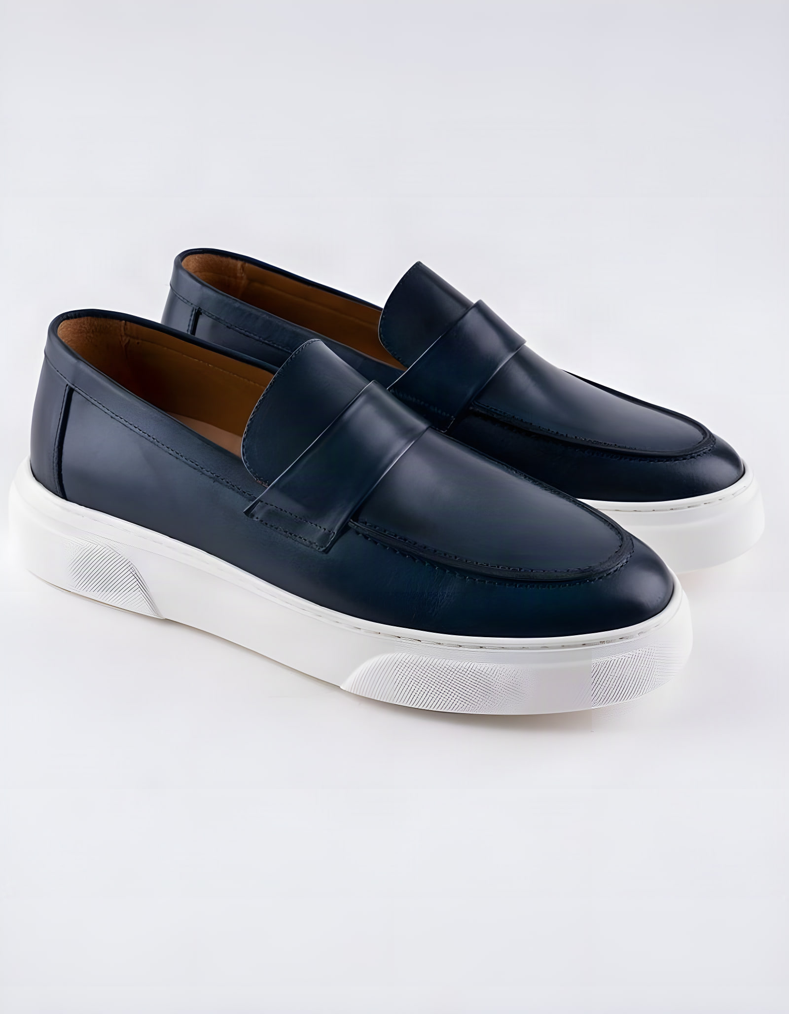 Slip-on en cuir Luigi – LF01 Bleu