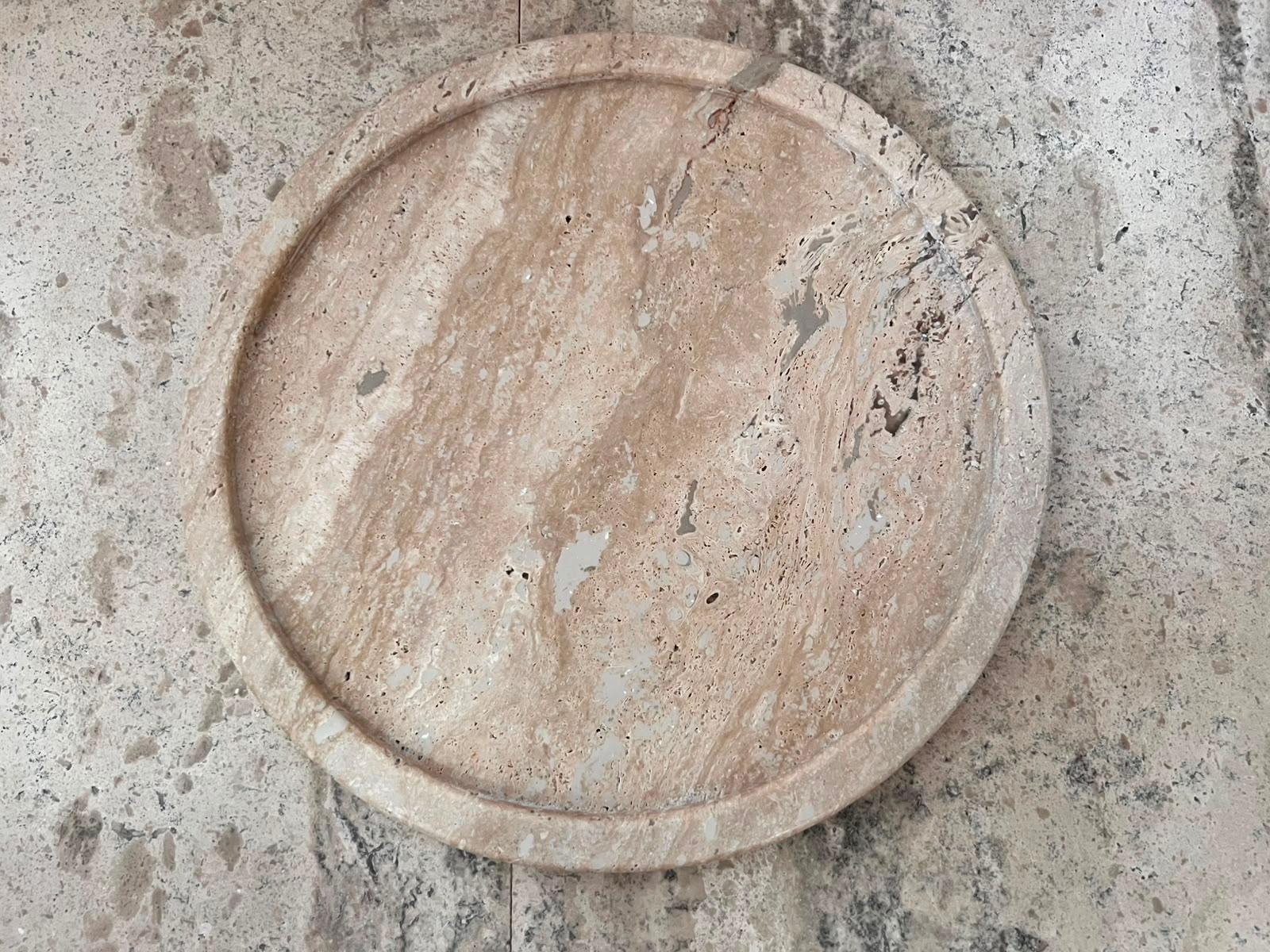 Round Travertine Marble Tray 25cm