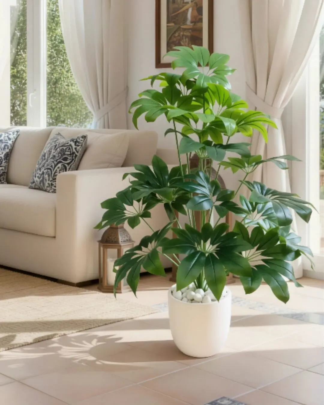 Aralia du Japon artificielle avec pot en céramique X117