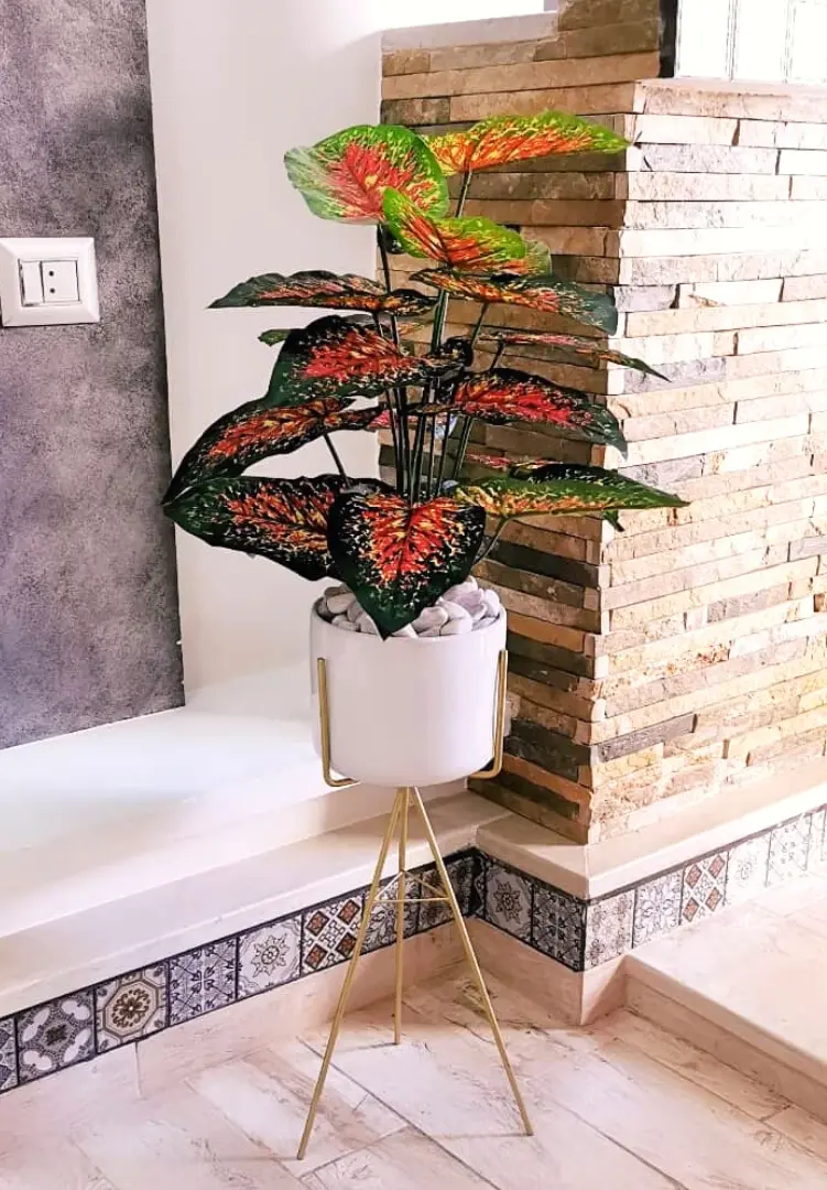 Arbre Tropical artificiel En Pot En Céramique Avec Support B1