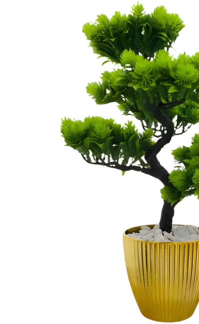 Bonsaï artificiel avec pot doré Hauteur 40 cm – BH1