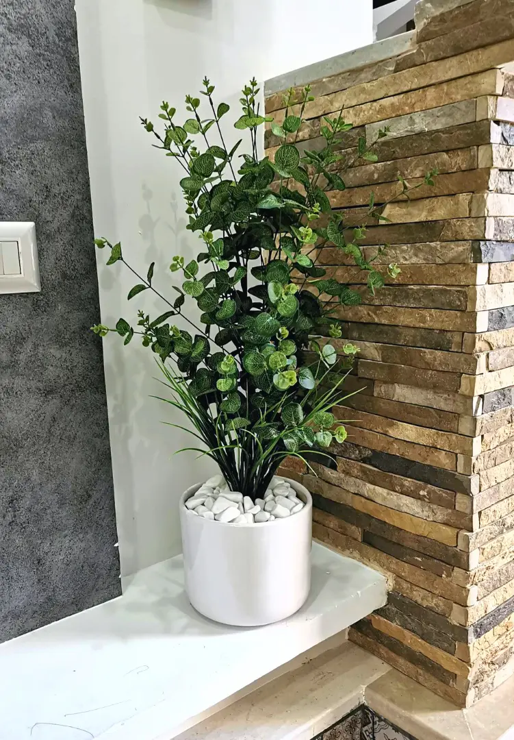 Bouquet d'eucalyptus dans un pot en céramique B214