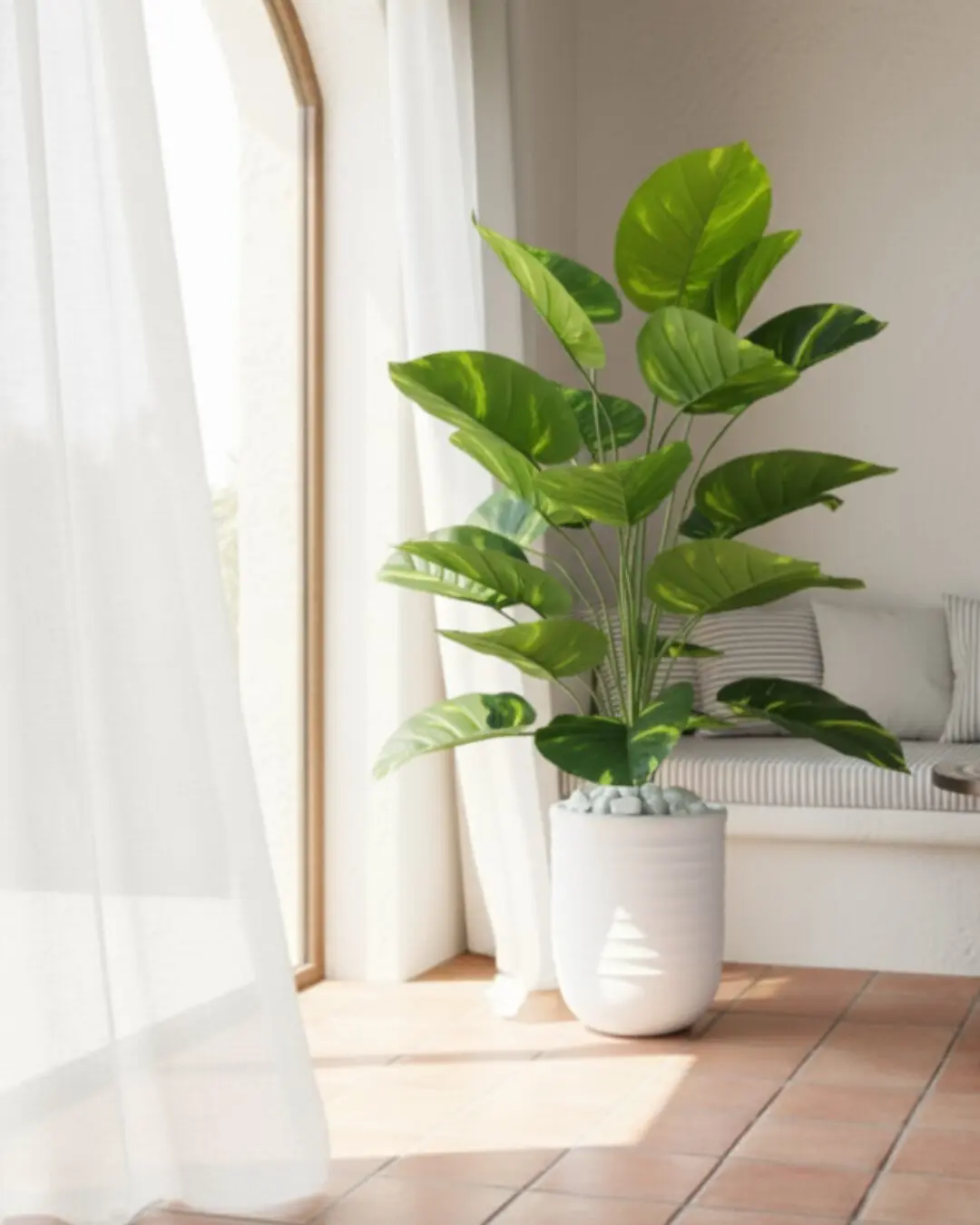 Calathea Artificielle Haute Qualité avec pot en céramique – 1.3 Mètre