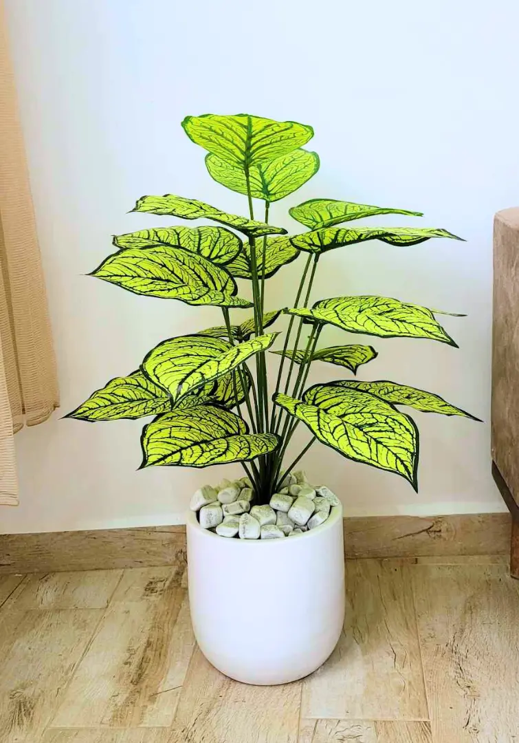 Dieffenbachia artificiel avec pot en céramique A3