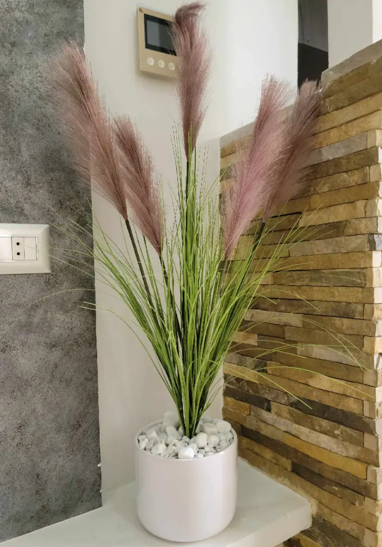Herbe De La Pampa Artificielle Dans Un Pot En Céramique H13
