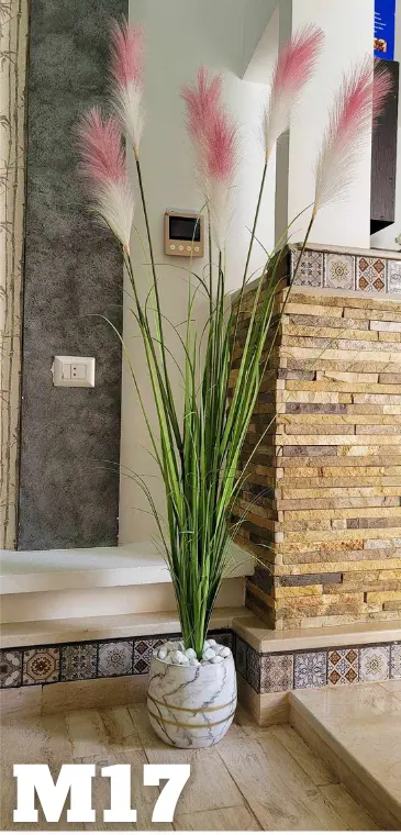 Herbe De Pampa Artificielle Dans Un Pot En Céramique M17