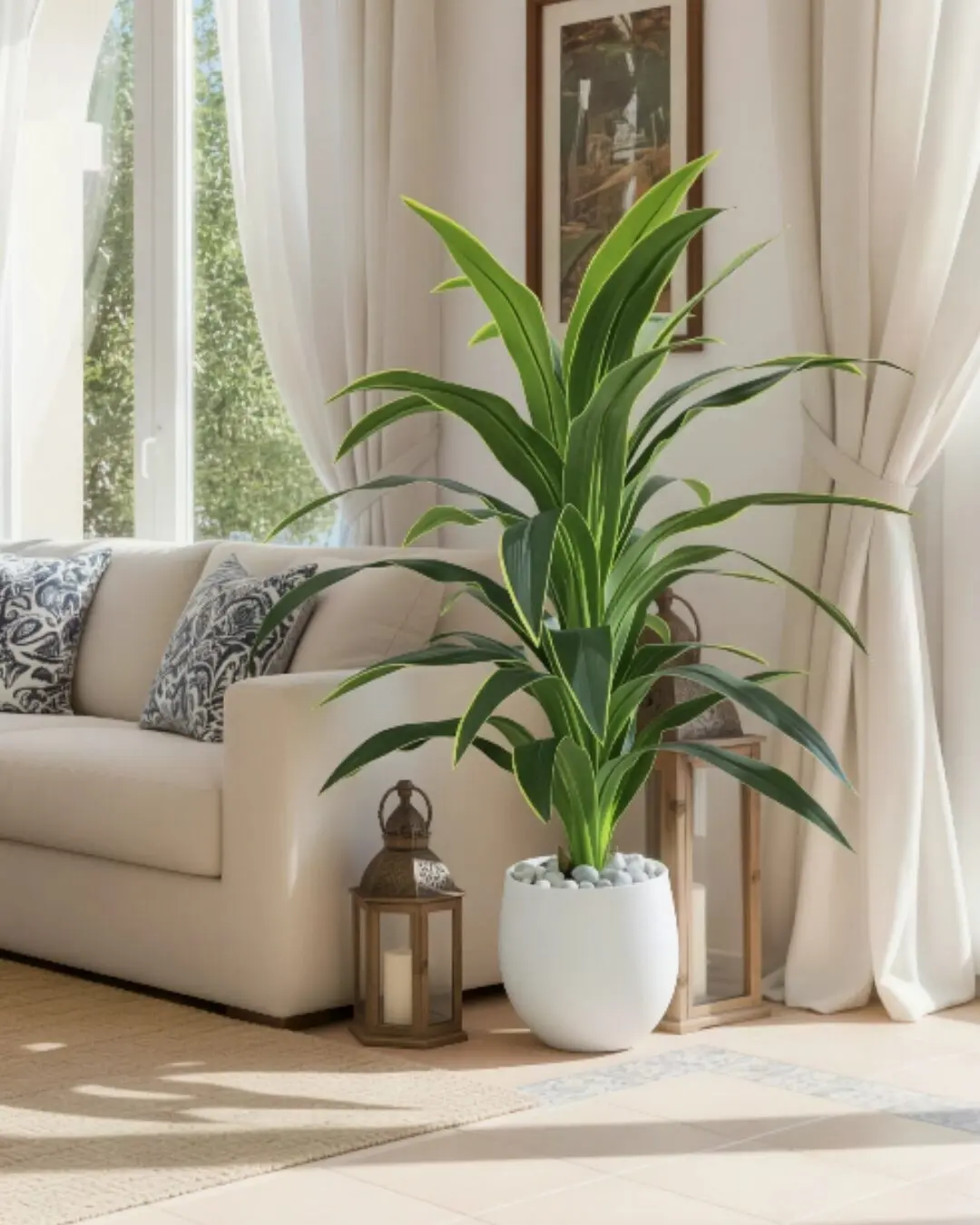 Yucca artificiel et pot en céramique – hauteur 1m35 – BH20