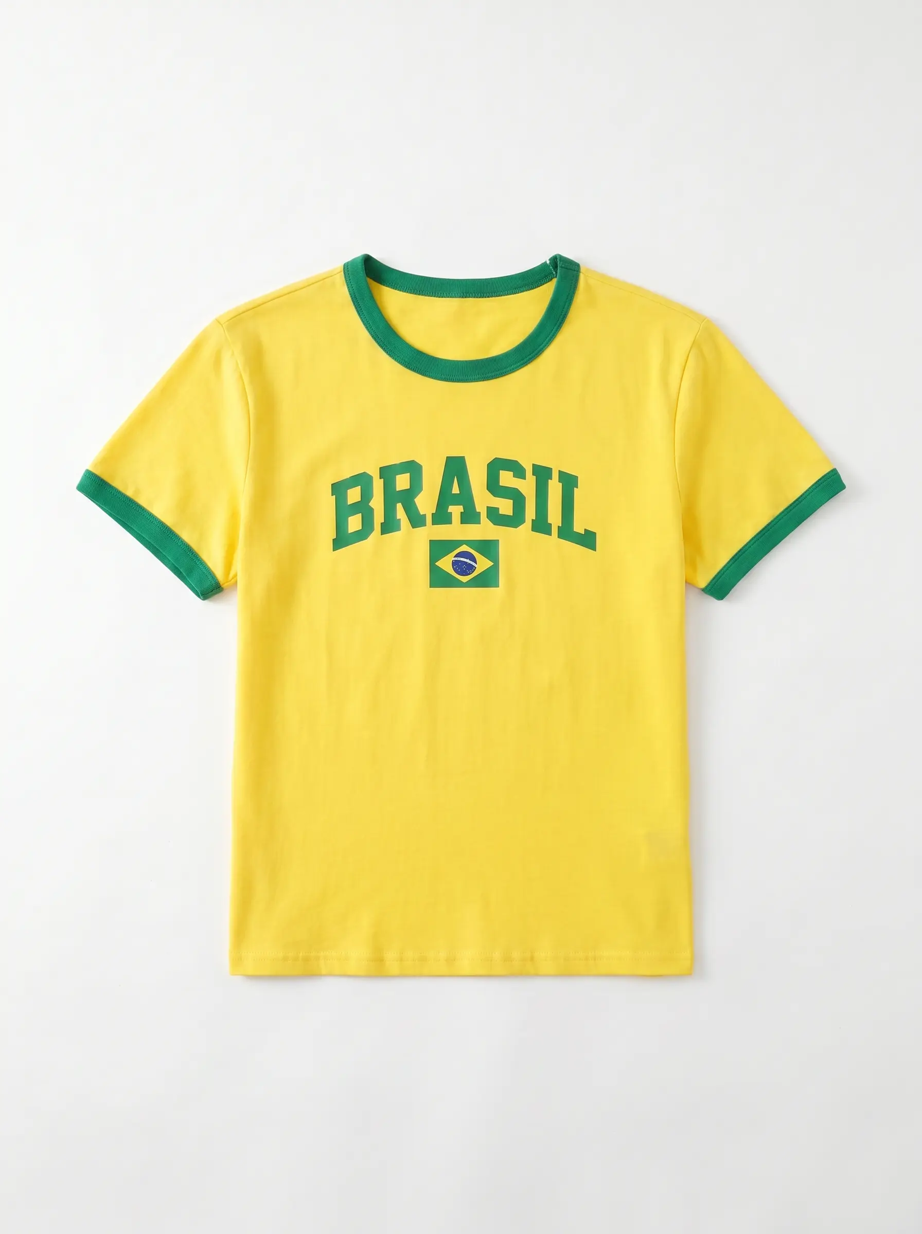 T-Shirt Oversize Imprimé Brasil Jaune