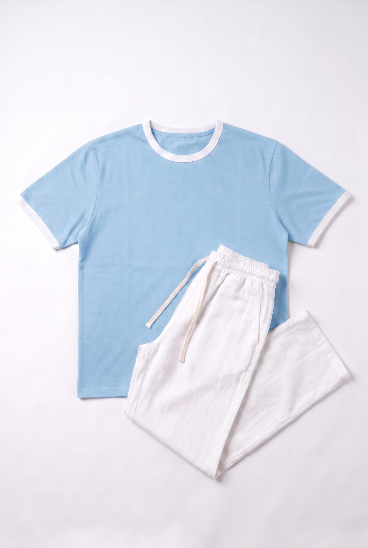 Set Ringer T-Shirt + Pantalon Kamraya Blanc