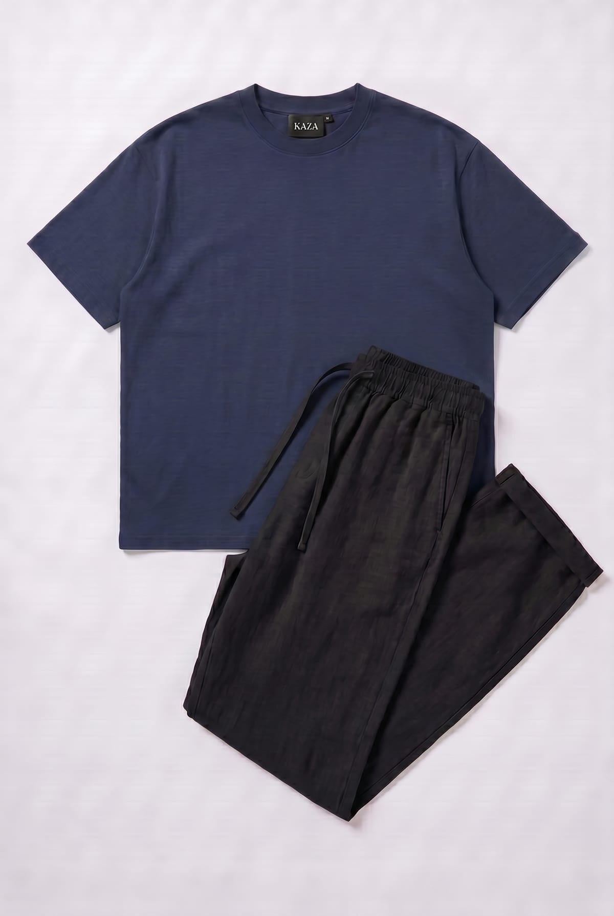 Set Oversized Cotton T-shirt + Black Kamraya Pants