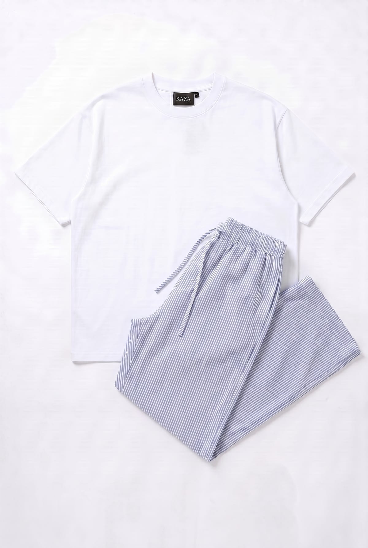 Set Tshirt + Pantalon À Rayures Style Pyjama