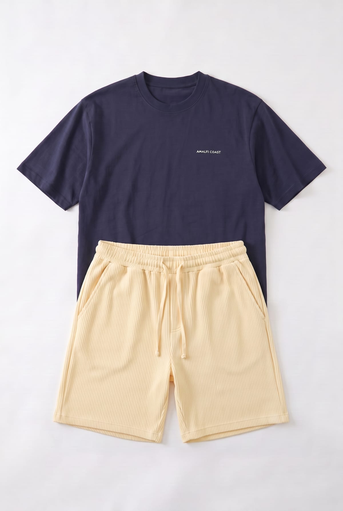 Set T-Shirt Amalfi + Short Rayé Jaune